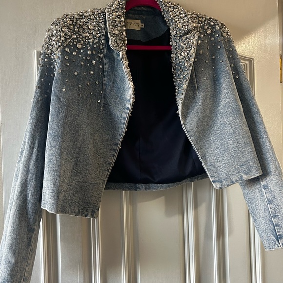 Embellished denim jacket by Alice and Olivia - Picture 2 of 3
